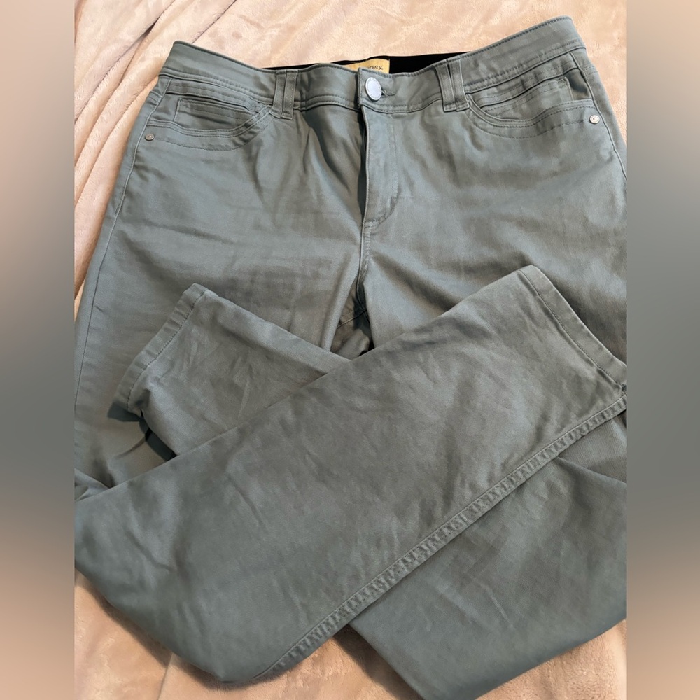 Democracy Light Sage Green Ankle Pants Jeans sz 14